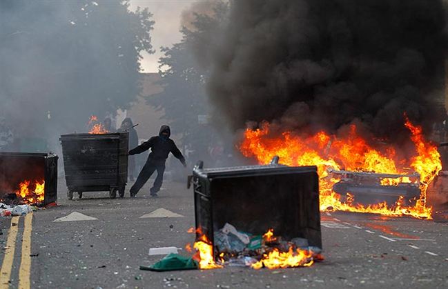 flames   streets Hackney are under siege